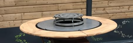 Anneau Bois pour Brasero, Contour Bois en Chêne Ajustable, Brasero 80 cm, Fabrication 100% Française