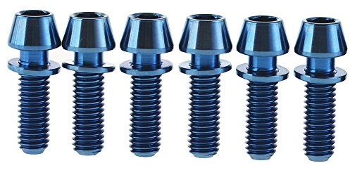 yaruijia Titanium M5 x 16 18 20-mm-konisch Head Bolt für Fahrrad Vorbau mit Waschmaschine 6 Stück