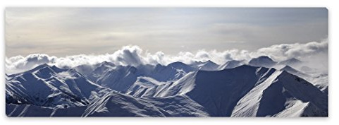PICSonPAPER Leinwandbild Panorama Alpen, 90 cm x 30 cm, Dekoration, Kunstdruck, Wandbild, Geschenk, Leinwand Berge, Natur (Alpen)
