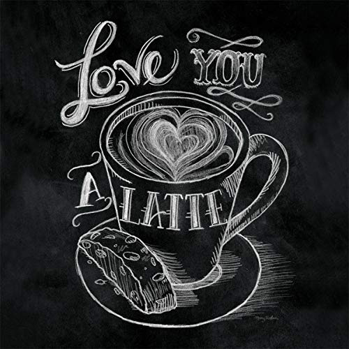 levandeo Glasbild 30x30cm Wandbild Glas Schwarz Weiß Latte Spruch Lustig Wanddeko Kaffee Coffee Küche Küchendeko Deko
