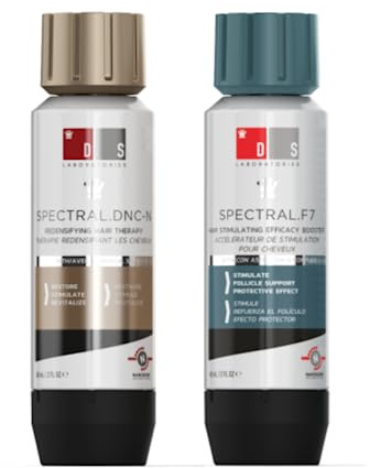 DS Labs Spectral.DNC-N und Spectral.F7 - Haarverdichtungsserum-Set Haarverdickung, Volumen und gesünder aussehendes Haar, nicht fettend, für Männer und Frauen (60ml)