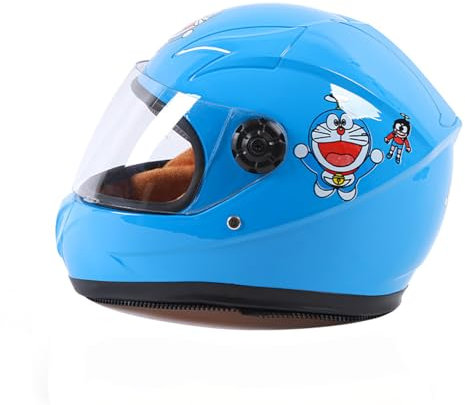 Motorrad-Integralhelm Elektro-Motorrad-Kinder-Integralhelm Baby-Wärmeschutzhelm Kinderkragen, blau