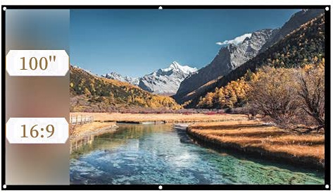 ASHATA Rolloleinwand Beamer Leinwand,16: 9 Projektion Leinwand Tragbare Faltbare Beamerleinwand,Geeignet für Heimkino-Projektionsfilme im Freien/Innenbereich/Camping(100 Zoll)
