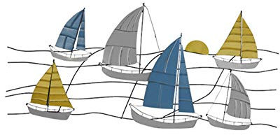 MNSSRN Kreative Schmiedeeisen Wanddekoration, Segelschiff-Hintergrund-Wand Restaurant Dekoration Wanddekoration Wohnzimmer Mittelmeer Wanddekoration Crafts,A