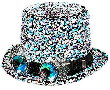 Boland - Sombrero Desert Dream, Con gafas, sombrero de Copa, lentejuelas, fiesta de disfraCes, Carnaval