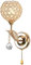 WeFoonLo Moderne Kristall Wandleuchte Pendelleuchte Chrom Finish Schlafzimmer Wandleuchte Leuchte mit Zugschnur Schalter, E14 Sockel (Gold)