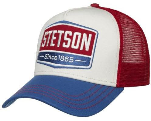 Stetson Highway Trucker Cap Snapback Baumwolle Herren Sommer Winter blau-rot One Size Small