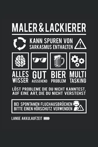 Maler & Lackierer Notizbuch (liniert) Handwerker Malermeister