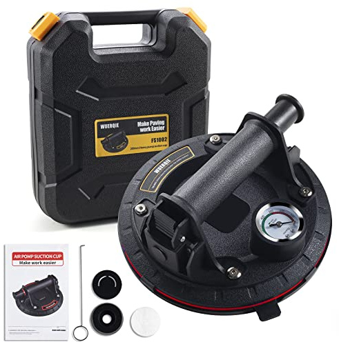 Ventosas para Cristal,Ventosa Vacio-Ventosas para Azulejos，Ventosa resistente con manómetro Crga de 220 kg,para Vidrio, Baldosas, Paneles de Mármol etc (Incluyendo Maleta)