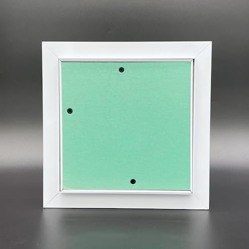AirTech-UK Plasterboard Aluminium Access Panel Inspection Hatch (250mm X 300mm) - Ideal for Walls and Ceilings - Detachable Hinged Push Lock Door with White Powder Coated Aluminium Frame