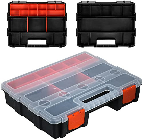 Cisolen Sortmaster Porta Attrezzi Minuteria - Organizer Portatile in Plastica Con 22 Scomparti per Viti, Dadi, Attrezzi e Piccole Parti