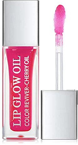 GL-Turelifes Lip Gloss Plumping Lip Oil, Hydrating Lip Gloss Getönte Lippenbalsam Lippenpflege Transparent Lip Balm, Lip Glow Oil Non-Sticky Glitter Shine Primer Lip Tint (#01 Rose Pink)