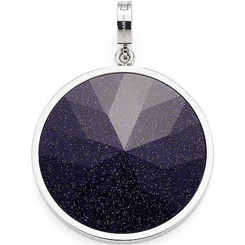 Leonardo Jewels Clip&Mix Anesca Anhänger aus Edelstahl, blauer Kettenanhänger aus glitzerndem Blaufluss, geeignet für Gravur, Schmuck Geschenk, 023261