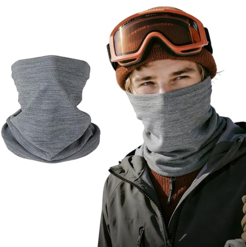 CYYMNA tubhalsduk herr, Buff tubhalsduk Loop halsduk, multifunktionell halsduk fleece halsduk håll vindtät halsvärmare skidmask för cykel motorcykel skidåkning, GRÅ, L