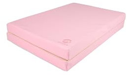 Jeflex – Pink beige klappbare Weichbodenmatte & Turnmatte 1 Mal klappbar - 200 x 70 x 8 cm - MADE IN GERMANY/Gymnastikmatte tragbar/platzsparende Fitnessmatte & Spielmatte für Kinderzimmer