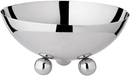 EDZARD Schale Chicago (Durchmesser 19,5 cm, Höhe 9 cm) auf 3 Kugelfüßen, Edelstahl hochglanzpoliert