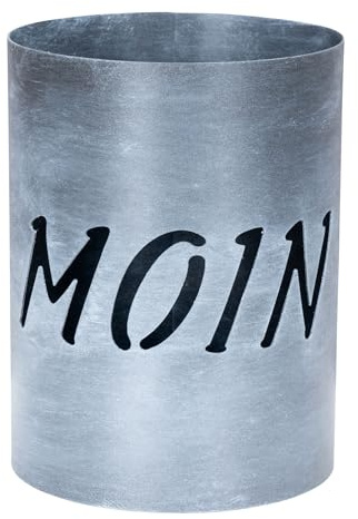levandeo Windlicht Metall Grau Moin H20cm Maritime Garten Deko Gartenleuchte Kerzenhalter