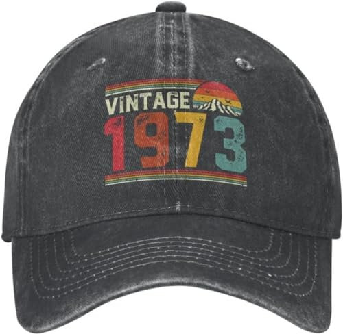 Baseballkappe Sonnenhut Herren klassische Baumwolle Vintage 1973 Baseballkappe für Damen und Herren personalisierbar verstellbar für Erwachsene zum 50. Geburtstag Geschenk für Papa Frühlingsgeschenk