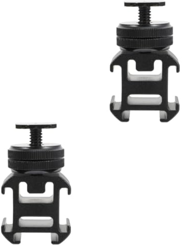 HOMSFOU 2 Juegos Base de Zapata Caliente de Tres Cabezales trípode Tripod Soporte de micrófono Soporte para teléfono con Zapata Caliente Soporte para Celular Linterna Zapata de Flash