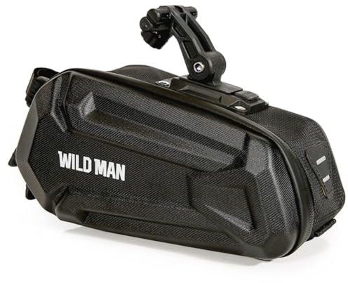 JUCHRZEY 1,2 l Fahrrad-Satteltasche, Schnellverschluss-Hartschalentasche, großes Fassungsvermögen, Fahrrad-Sattelstütze, Aufbewahrungstasche, kann Rücklichter aufhängen, MTB, Rennrad-Zubehör