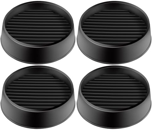 Tanstic 4Pcs 2x2 Round Rubber Caster Cups Round Non Slip Furniture Pads Round Rubber Furniture Coasters Anti Slip Floor Protector for Couch Table Bed(Black)