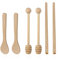 DHSBGWSX Lot de 2 cuillères à miel, 2 cuillères en bois, 2 pailles en bois, cuillères mélangeuses, mélangeurs à miel, cuillères à café, agitateur pour boissons, accessoires de cuisine