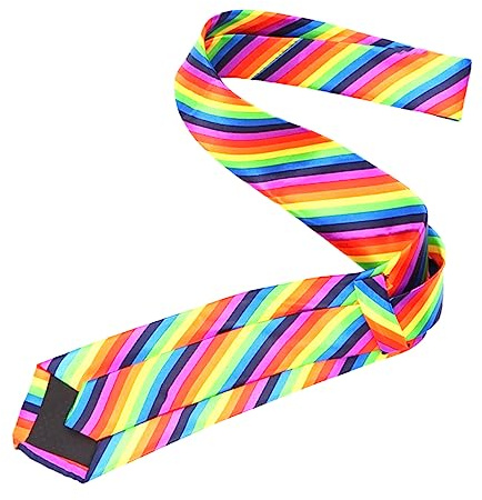 DEARMAMY Regenbogen-krawatte Bedruckte Modische Halsbinde Bequeme Und Langlebige Statement-krawatte Für Themenpartys Karneval Und Bühnenauftritte