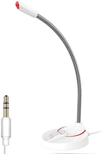 UHJKLA Micro PC, Micro à condensateur Professionnel Plug Play Jack 3.5mm pour Podcast, Enregistrement, Chat en Ligne pour Ordinateur Portable,/