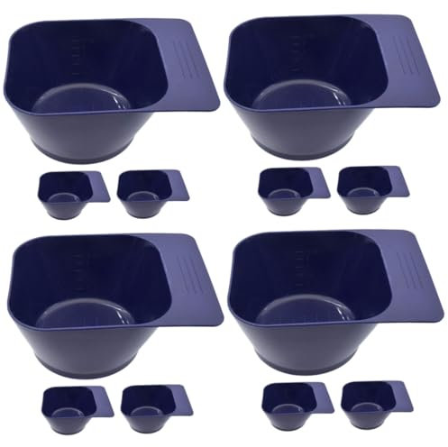 Healeved 4 Sets Haarfärbemittel-rührschüsseln Kunststoff-tönungsschüsseln Gerader Griff Unverzichtbar Für Friseursalons 3 Stück x 4