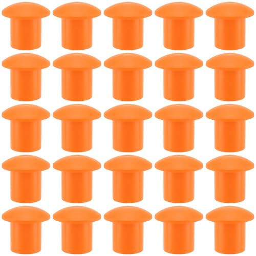 KEILEOHO Lot de 25 capuchons de protection en fer d'armature - Capuchons de sécurité pour armature de 10 à 30 mm - Orange - 60 x 55 mm