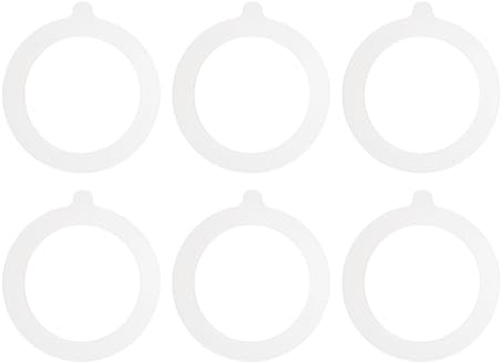 sourcing map 6pcs Rubber Seals for Glass Jars, Leak-Proof Silicone Gasket Sealing Rings Jar Seal Accessories for Mason Jars Lids, Canning Jar White