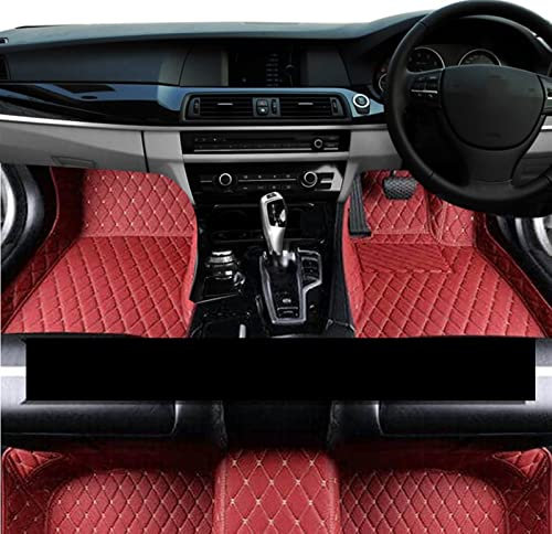DZSFDGDDFGD Autoteppich Fußmatten Für Q7 4M MK2 2016~2022 7-Sitzer-Automatten Komplettset Auto-Fußmatte Luxus-Lederteppich Anti-Schmutz-Pad(RHD Maroon)
