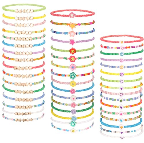ViEinkaufen 48 Pcs Colorful Friendship Bracelet Set