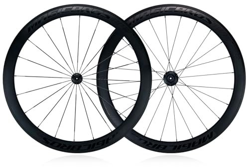 MIRODO 700C Rennrad-Laufradsatz 40/50mm Aluminiumlegierung Vorder-Und Hinterräder 20–24 Löcher 4 Lager Felgenbremsnaben Schnellspanner 100/130mm Für 8–12-Gang-Rennradfahren(50mm)