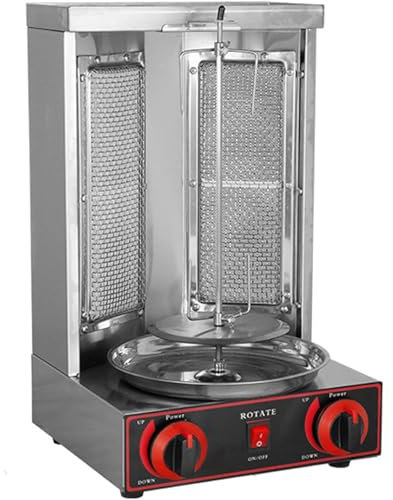 BESTXH Plata, Asador Vertical para Kebab, Asadores A Gas De Acero Inoxidable, Horno Asador para El Hogar, MáQuina para Hacer Kebab con Asador con Interruptor De Ajuste De Temperatura