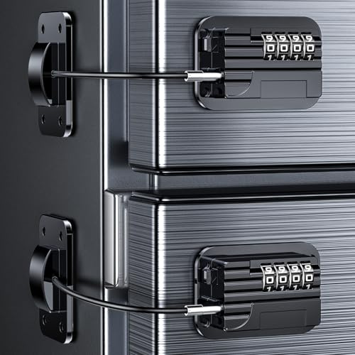 Candado Nevera con Codigo para Bebés y Adultos, Cerraduras con Contraseña Modificable para Frigorífico, Cierre de Seguridad para Armario, Puertas de Gabinetes, Cajones y Ventanas (Negro-2pc)