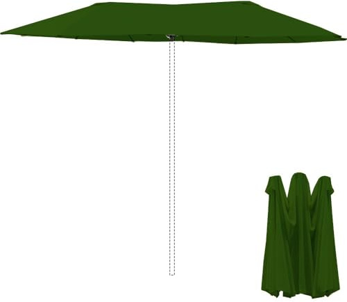 ILiemao Doppelsonnenschirm Bezug 450 x 270 cm, Extra Großer Sonnenschirm Ersatzbezug für Gartenschirm, Terrassenschirm, Balkonschirm, Outdoorschirm, Ohne Ständer(D4)
