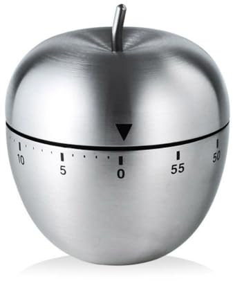 Xshelley Fruit shape Mechanical Kitchen Timer,Egg Kitchen Timer Stainless Steel Mechanical Rotating Alarm 60 Minutes Count Down for Cooking Learning