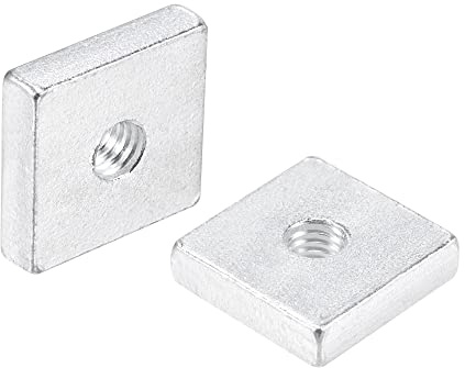 QUARKZMAN Tuercas Cuadradas, Kit de Surtido de Tuercas Cuadradas Zincadas Métricas de Rosca Gruesa M6X20Mmx5Mm, 10 Unidades