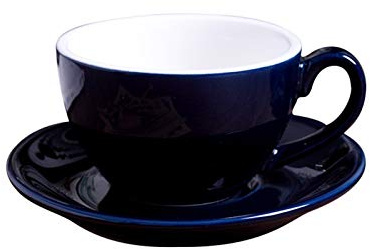 YETGFBH Tazze Caffe,Tazzine Caffè da Bar Ceramica dipinta a mano tazza di caffè creativi Vintage Coppa Cappuccino Coppe for la Coppa del Latte Mocha for tè e caffè con piattino(Navy blue)