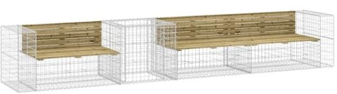 Eleganz Panca da giardino con gabbione in legno di pino impregnato in autoclave – Mobili da giardino durevoli per terrazza e giardino – Perfetto per il relax all'aperto