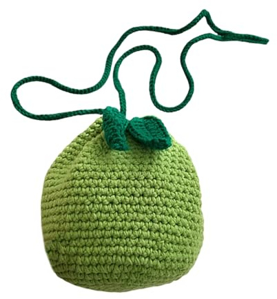 sodeber Borsa a tracolla leggera e portatile amichevole della borsa di immagazzinaggio dell'agrume dell'uncinetto del cotone borse della spalla, Verde Gn, Medium