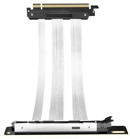 PCIe 5.0 Riser Cable 200mm - 32GT/s x16 GPU Extension Compatible with RTX 4090/5090, RX 7900XTX, WRX80/90E - Backwards Compatible with PCIe 4.0/3.0 - 29AWG Wires, Foxconn Armor, 6-Layer Black PCB
