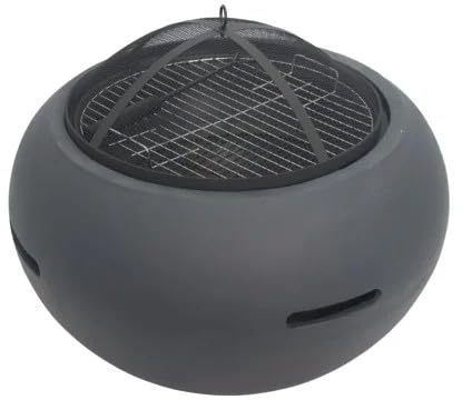 Feuertonne, Feuerschale, Grill, Feuerschale Steinoptik, Design Feuerstelle (Rund)