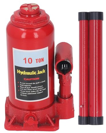 Hydraulic Bottle Jack 10T Heavy Duty Hand Operated Low Profile Bottle Jack with Extended Stroke for Car Van SUV Small Trucks Steel Construction