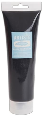 Artiste Water-Soluble Block Printing Ink, Black 300ml, for Block Printing, Lino Printing, Linoleum, Screen Printing, for Artists Kit, Printmaking Art Paint Ink Supplies, Water-Based
