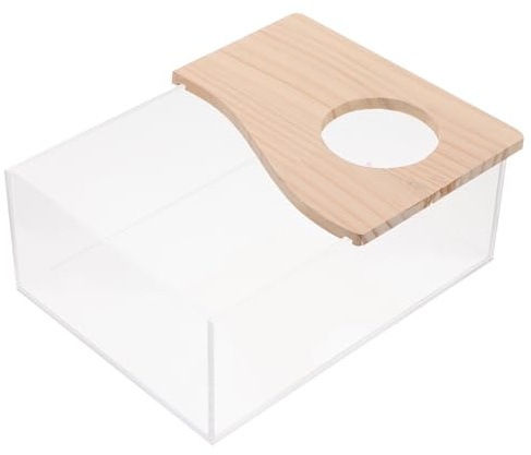 ARTSEWPLY Vasca da Bagno Trasparente per Criceti Sabbia, Scatola Bagno Multifunzionale Acrilico 20x15x8 Cm per Piccoli Animali Domestici, Accessorio Pratico per Gabbia e Toilette