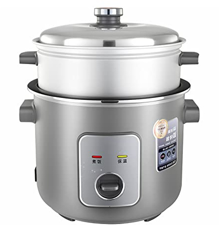 Cuociriso con vaporiera (3-6L) Casa Vecchio Stile, Isolamento Termico Automatico, Interno Antiaderente, per 2-10 Persone 220-240V USA/UE (3L)