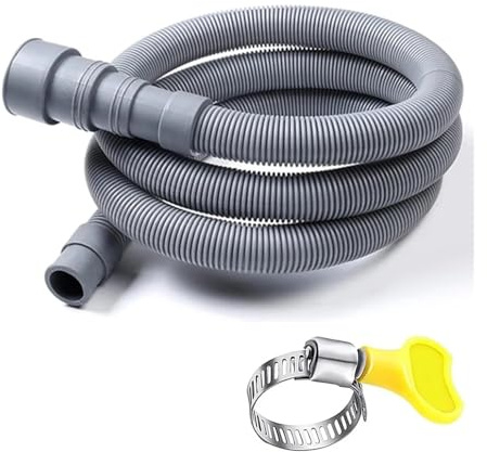 Tuyau De Vidange Flexible For Machine À Laver, Tuyau De Vidange Gris Ondulé, Tuyau D'extension Épais(1m)