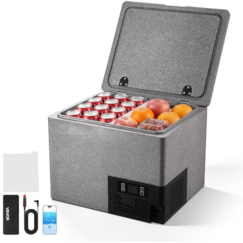 VEVOR Frigorifero a Compressore da Auto 40L, Congelatore per Auto in EPP Elettrico Controllo APP senza Ruote senza Maniglia Temperatura -10°C a 10°C per Camion Camper SUV Barche, Campeggio Viaggio